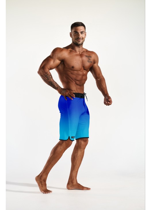 Men's Physique Shorts - Gradient Blue (bottom borders)